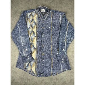 Vintage Rockmount Ranch Wear Shirt L USA Pearl Snap Western Aztec Southwest